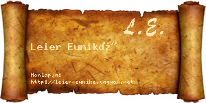 Leier Euniké névjegykártya